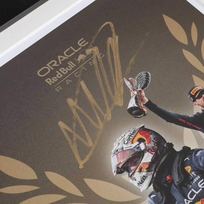 LOT 002 - Automobilist Red Bull Double World 2022 Champions Max Verstappen Signed Poster
