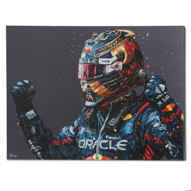 Max Verstappen 'Title Domination' 2023 Oracle Red Bull Racing Hand Embellished Canvas - Paul Oz