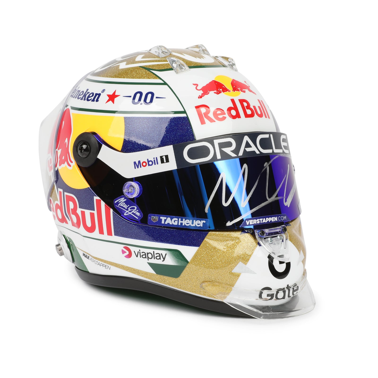LOT 244 - Max Verstappen Signed 2025 Red Bull Racing Mini Helmet - Brazilian GP