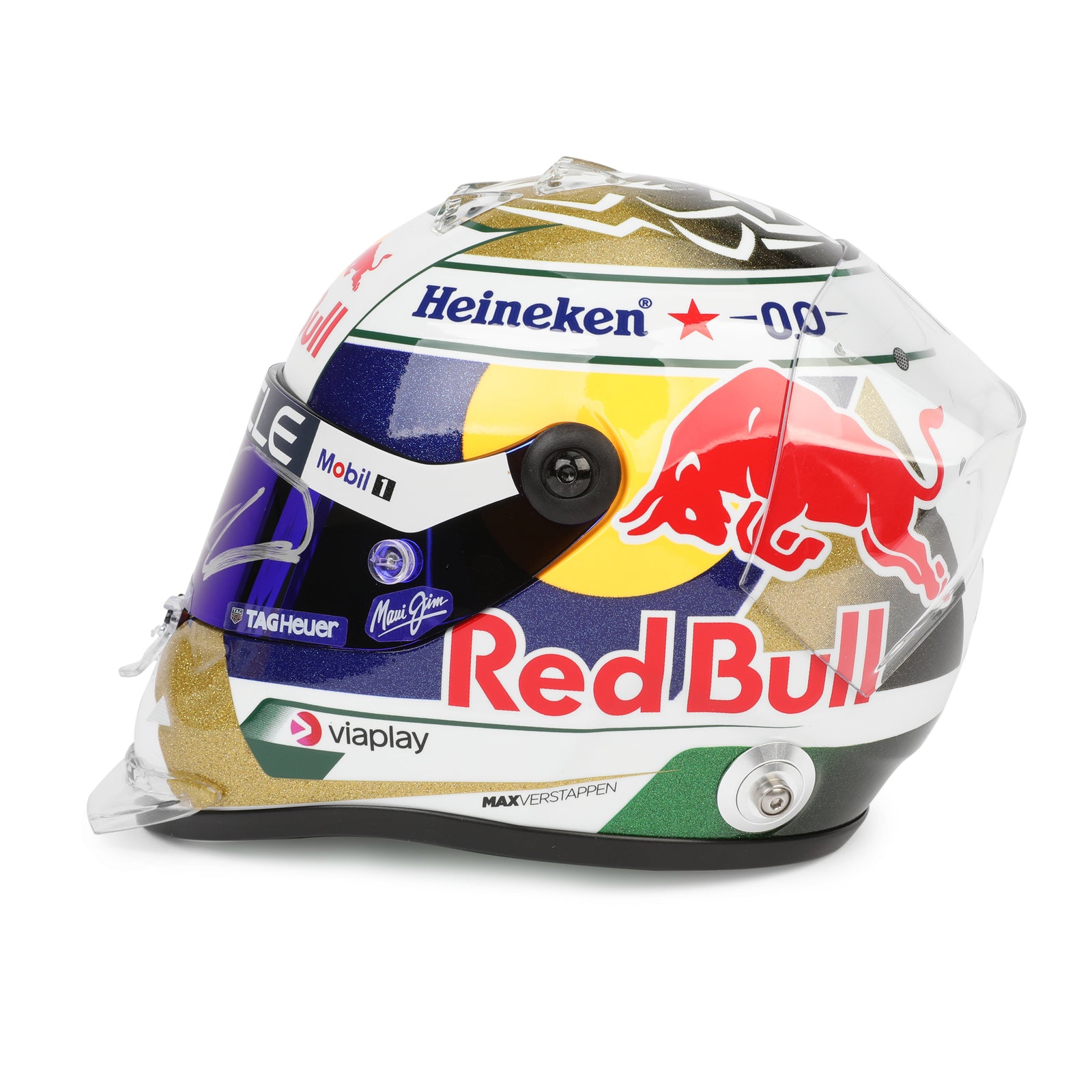 LOT 244 - Max Verstappen Signed 2025 Red Bull Racing Mini Helmet - Brazilian GP