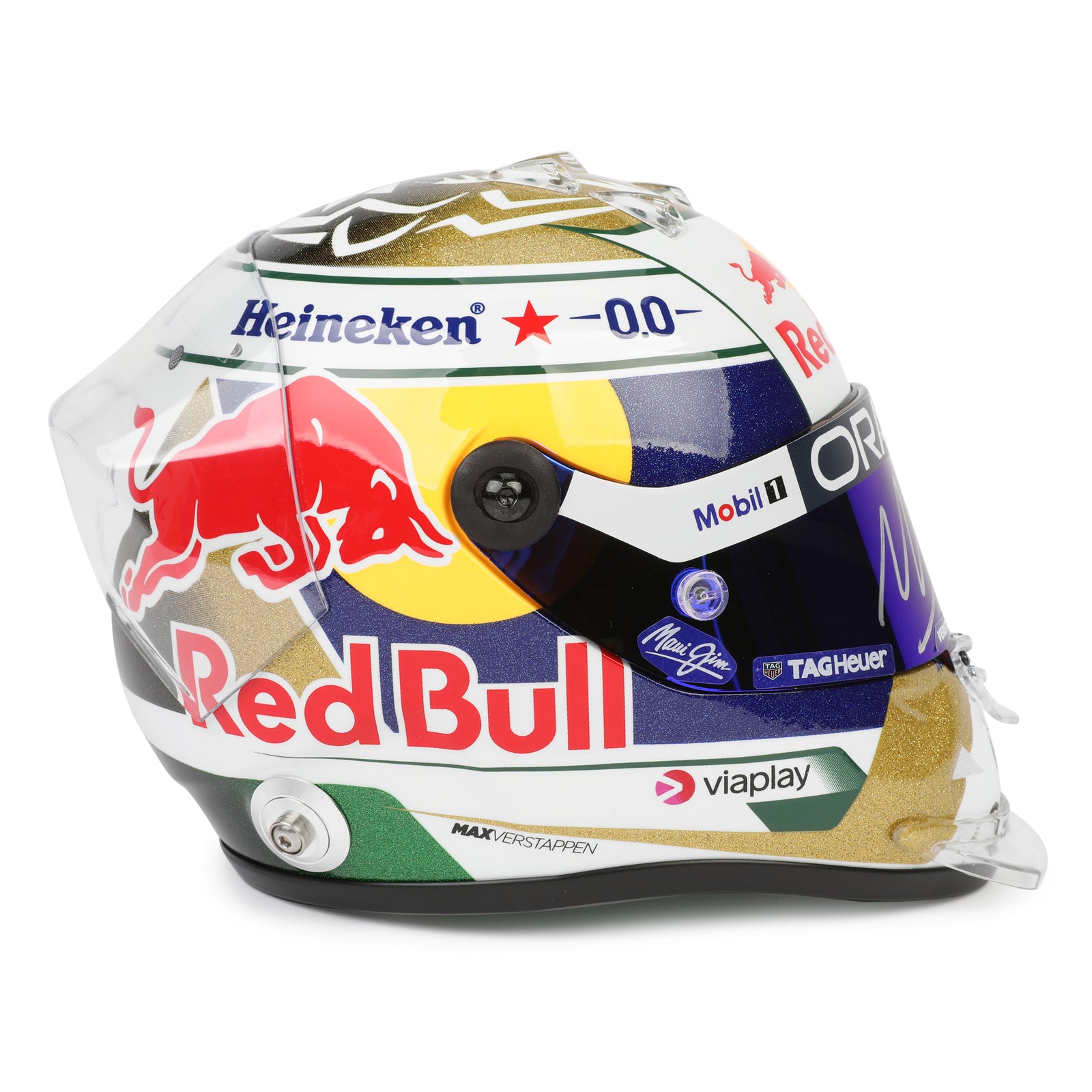 LOT 244 - Max Verstappen Signed 2025 Red Bull Racing Mini Helmet - Brazilian GP