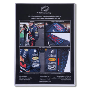 Max Verstappen 2021 Race Worn Suit - Mexican GP