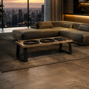 Lando Norris 2022 McLaren F1 Team race-used brake disc and pad coffee table from the San Marino Grand Prix, premium Formula 1 engineering memorabilia