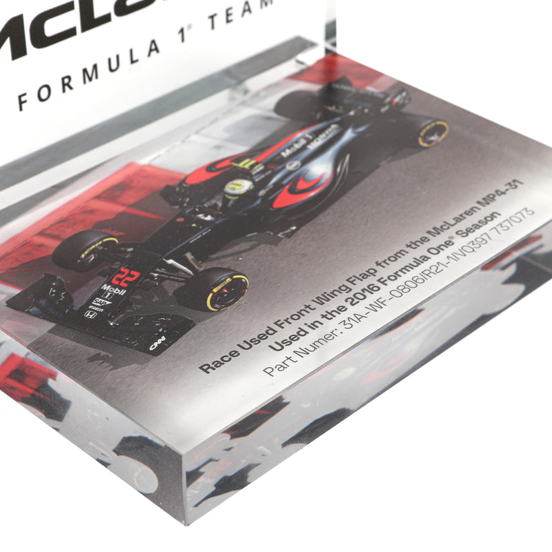 McLaren 2016 Right Front Wing Flap on Display Stand
