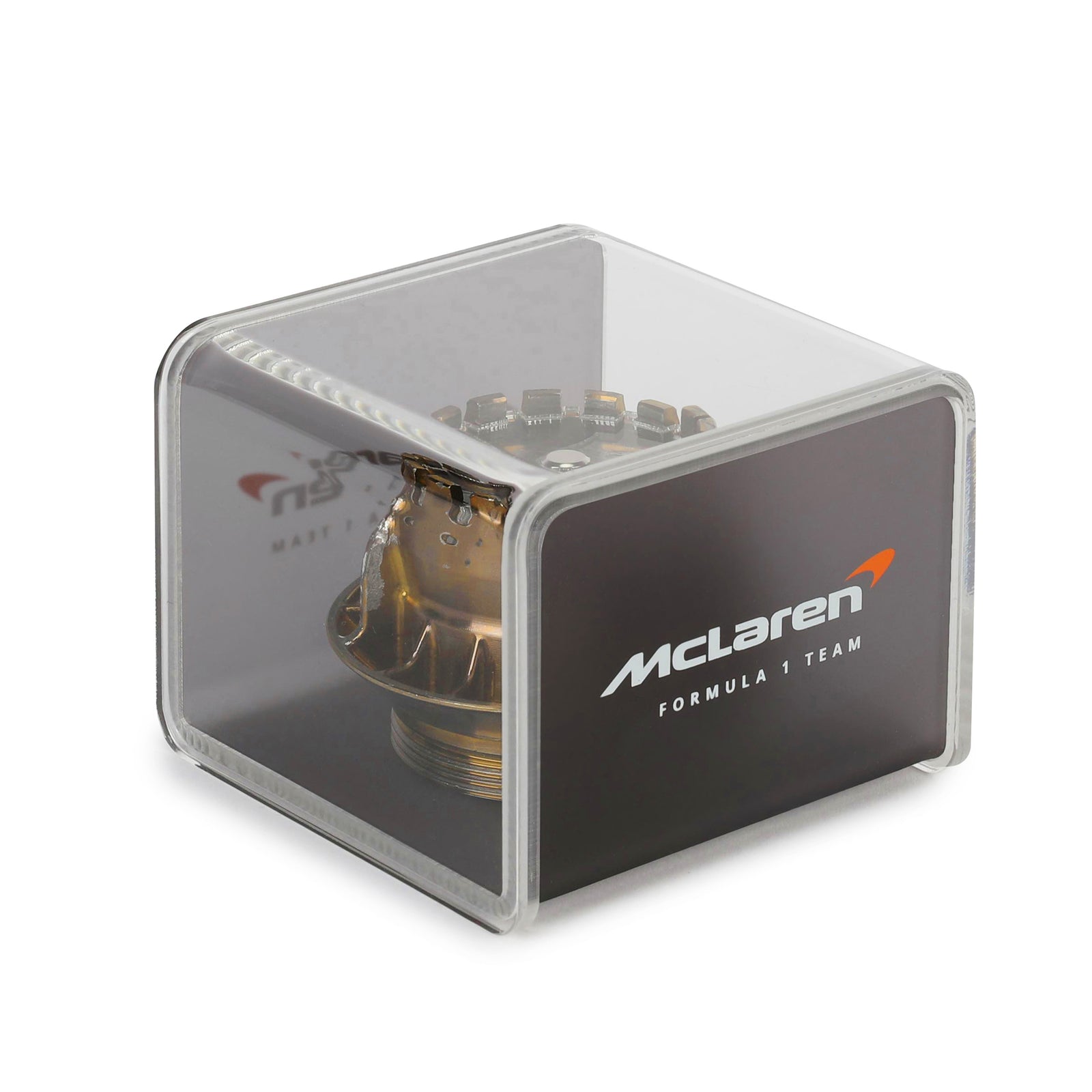 McLaren F1 Team 2022 Grand Prix Used Gold Wheel Nut in Display Case