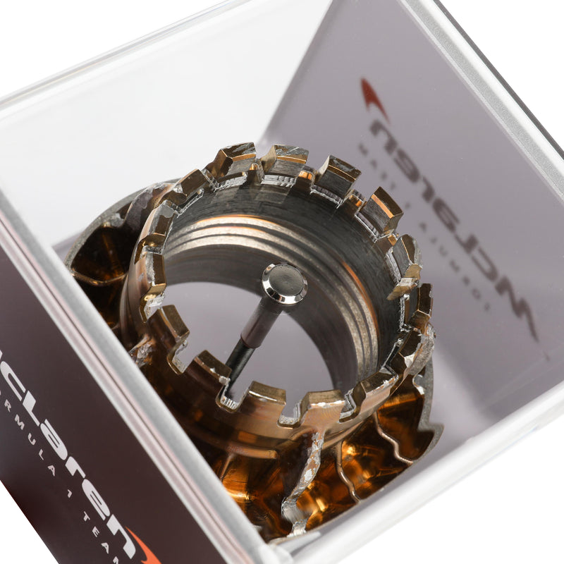 McLaren F1 Team 2024 Used Gold Wheel Nut in Display Case