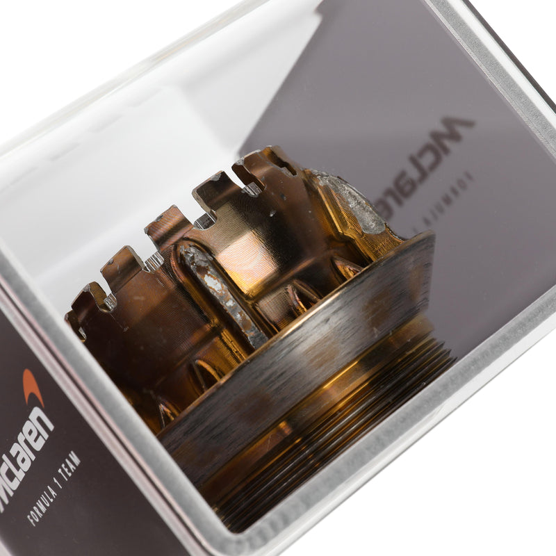 McLaren F1 Team 2024 Used Gold Wheel Nut in Display Case