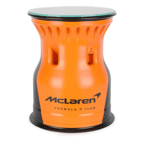 McLaren 2025 F1 Team Rear Wheel Rim Table Formula 1 collectible displayed in premium motorsport display