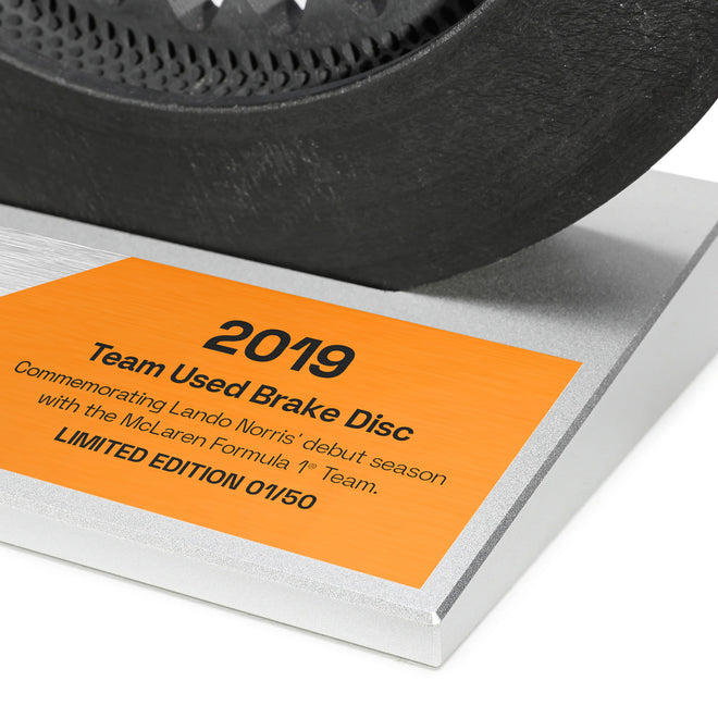 Lando Norris 2019 McLaren F1® Team Brake Disc on Display
