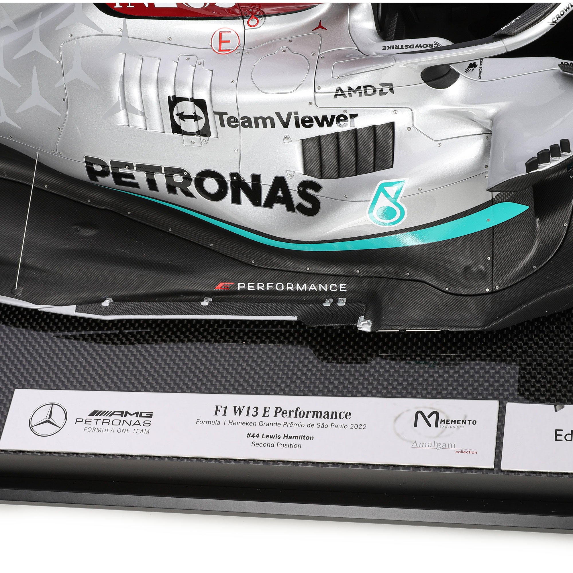 Signed Lewis Hamilton 2022 Sāo Paulo GP Mercedes-AMG F1 W13 E Performance 1:8 Scale Model