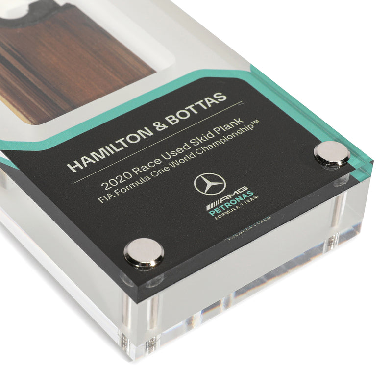 Lewis Hamilton & Valtteri Bottas 2020 Mercedes F1® Skid Plank Piece in Acrylic
