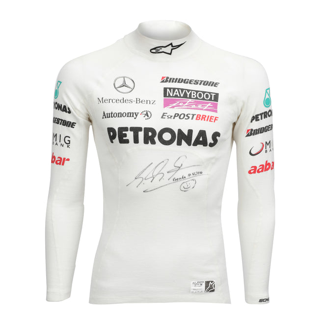 LOT 741 - Michael Schumacher 2010 Mercedes Nomex - Japan GP Used Signed