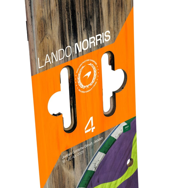 Lando Norris 2025 McLaren Grand Prix Used Rear Skid Plank Wall Art - Saudi Arabian GP