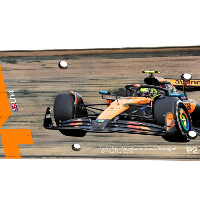 Lando Norris 2025 McLaren F1 Team Race Used Rear Skid Plank Wall Art - Chinese GP