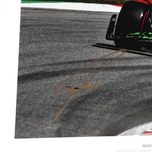 2025 Spanish Grand Prix print signed by Nico Hülkenberg, authentic Formula 1 wall art and premium collector memorabilia