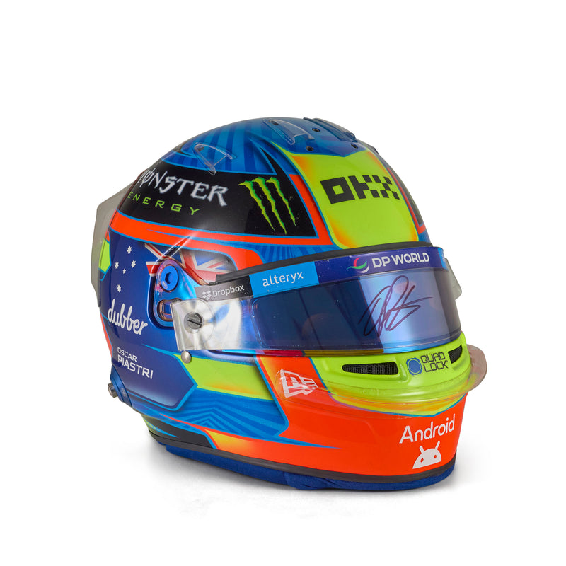 LOT 150 - Oscar Piastri 2024 Signed Race-Used Helmet - Bahrain GP