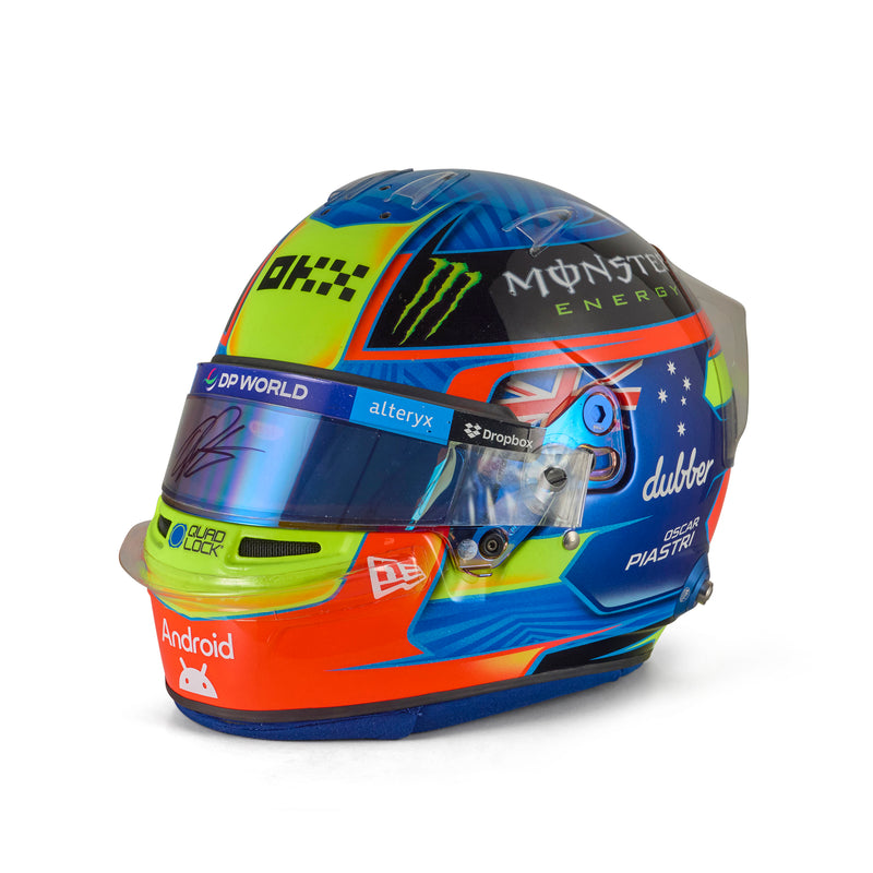 LOT 150 - Oscar Piastri 2024 Signed Race-Used Helmet - Bahrain GP
