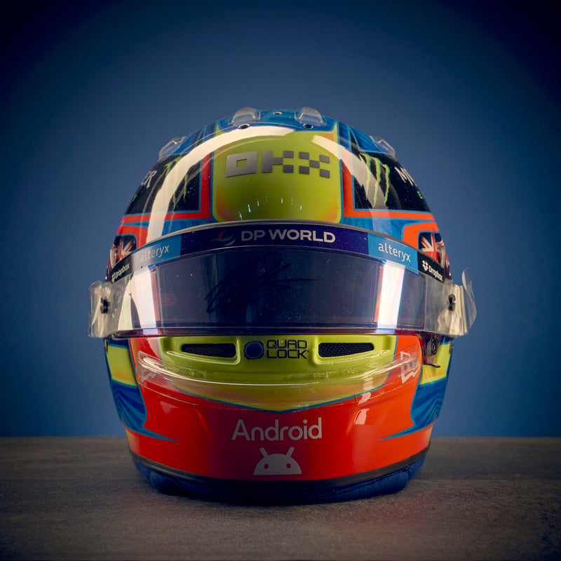 LOT 150 - Oscar Piastri 2024 Signed Race-Used Helmet - Bahrain GP