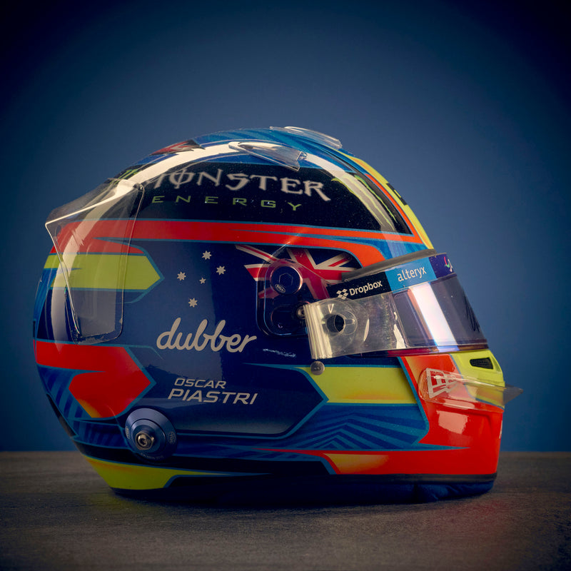 LOT 150 - Oscar Piastri 2024 Signed Race-Used Helmet - Bahrain GP