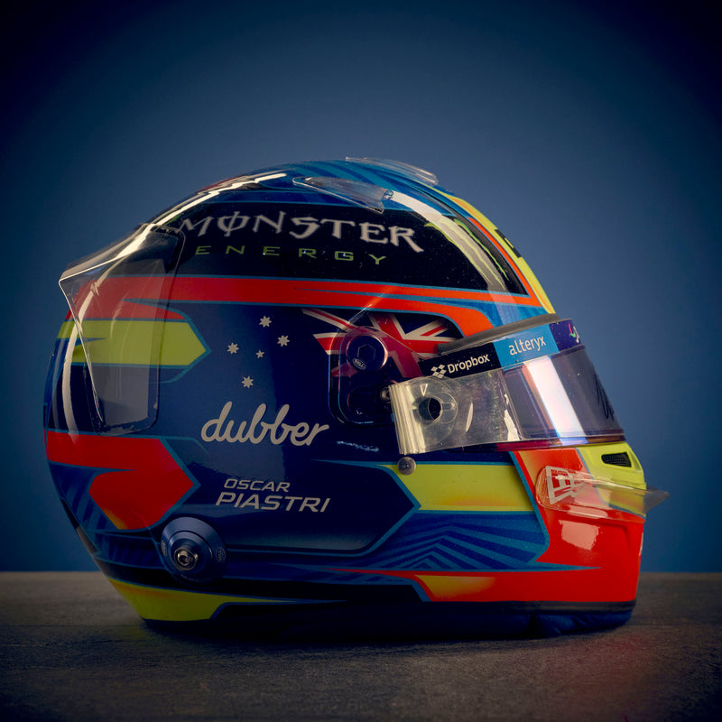 LOT 150 - Oscar Piastri 2024 Signed Race-Used Helmet - Bahrain GP