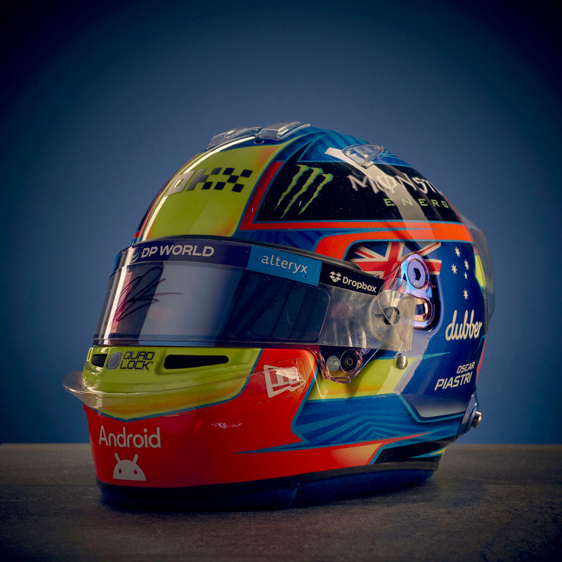 LOT 150 - Oscar Piastri 2024 Signed Race-Used Helmet - Bahrain GP