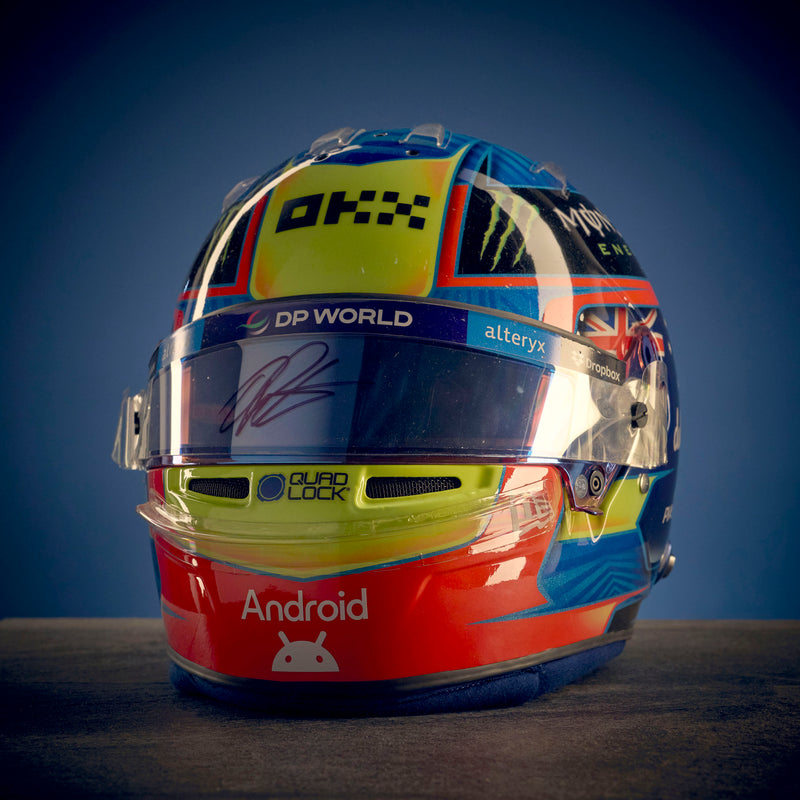 LOT 150 - Oscar Piastri 2024 Signed Race-Used Helmet - Bahrain GP