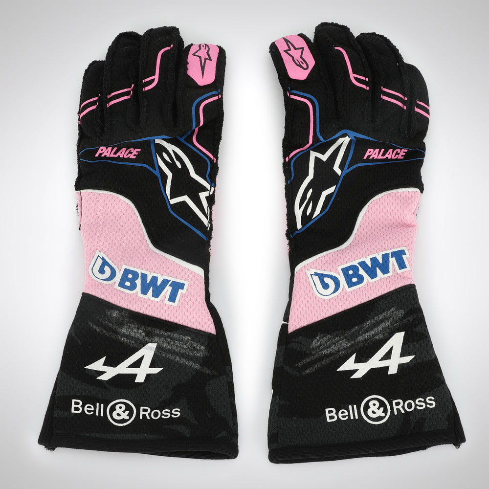 Esteban Ocon Signed 2023 Race Used BWT Alpine F1 Team X Palace Gloves - Las Vegas Special Edition