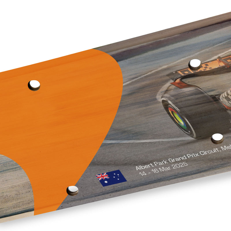 Oscar Piastri 2025 McLaren F1 Team Race Used Rear Skid Plank Wall Art - Australian GP