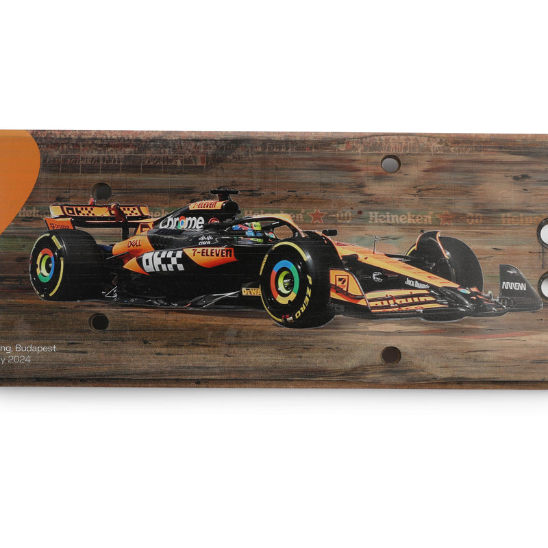 Oscar Piastri 2024 McLaren Formula One Team Grand Prix Used Rear Skid Plank Wall Art - Hungary