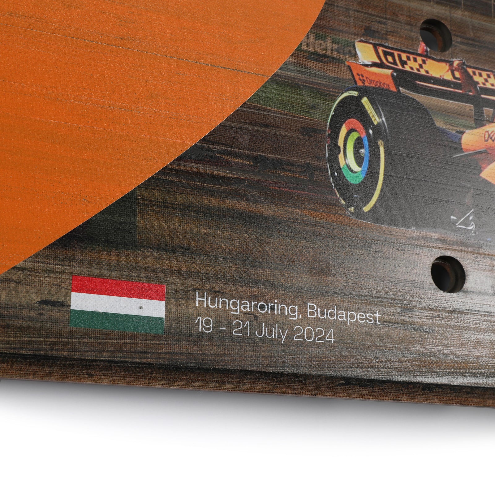 Oscar Piastri 2024 McLaren Formula One Team Grand Prix Used Rear Skid Plank Wall Art - Hungary