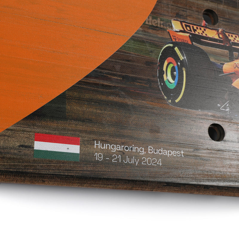 Oscar Piastri 2024 McLaren Formula One Team Grand Prix Used Rear Skid Plank Wall Art - Hungary