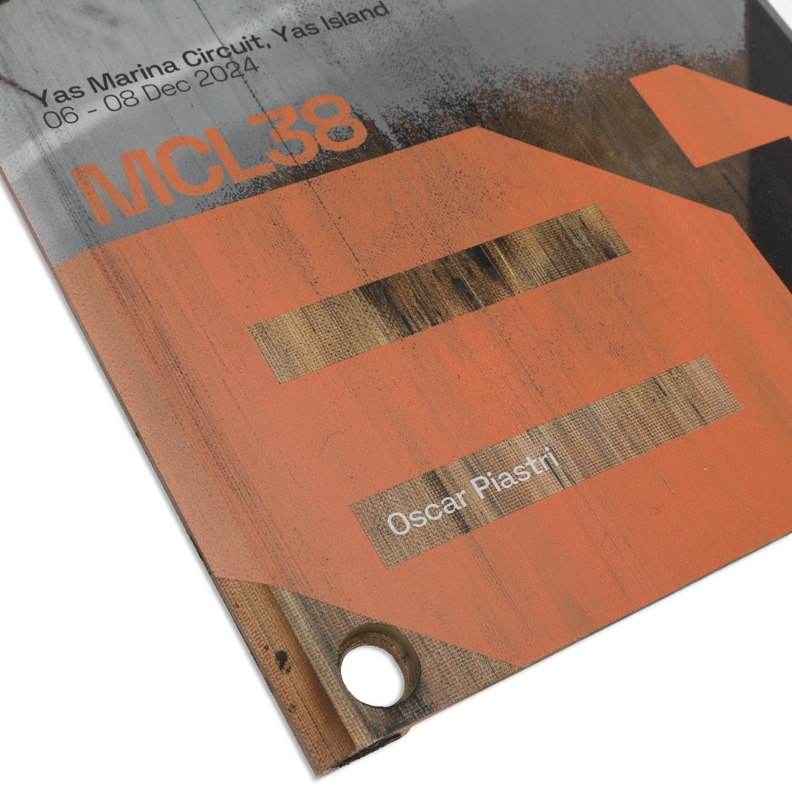 Oscar Piastri 2024 McLaren F1 Team Race Used Skid Plank Wall Art - Abu Dhabi GP