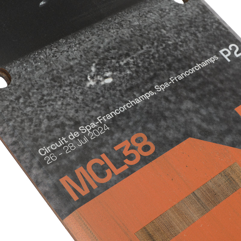 Oscar Piastri 2024 McLaren F1 Team Race Used Skid Plank Wall Art - Belgian GP