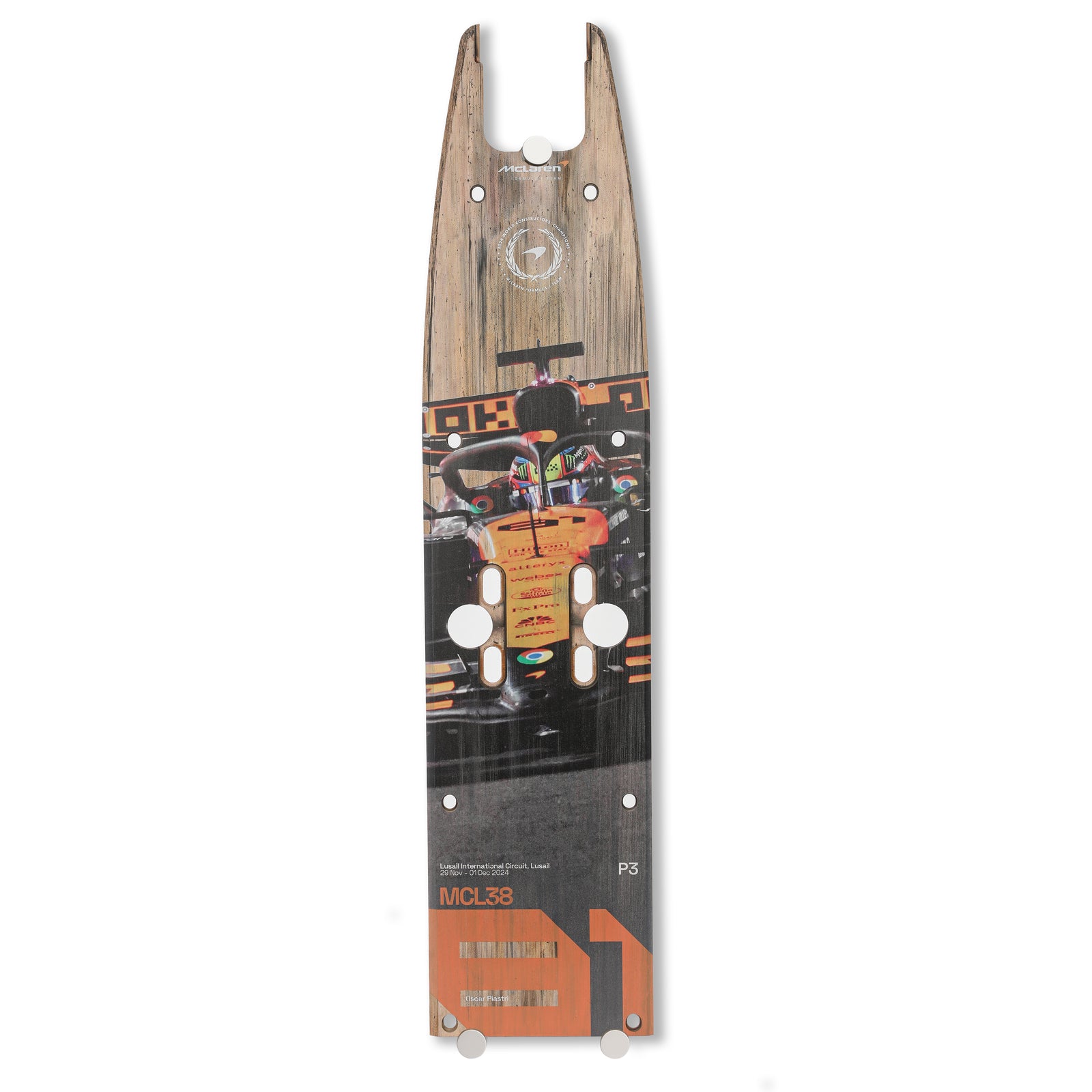 Oscar Piastri 2024 McLaren F1 Team Race Used Skid Plank Wall Art - Qatar GP