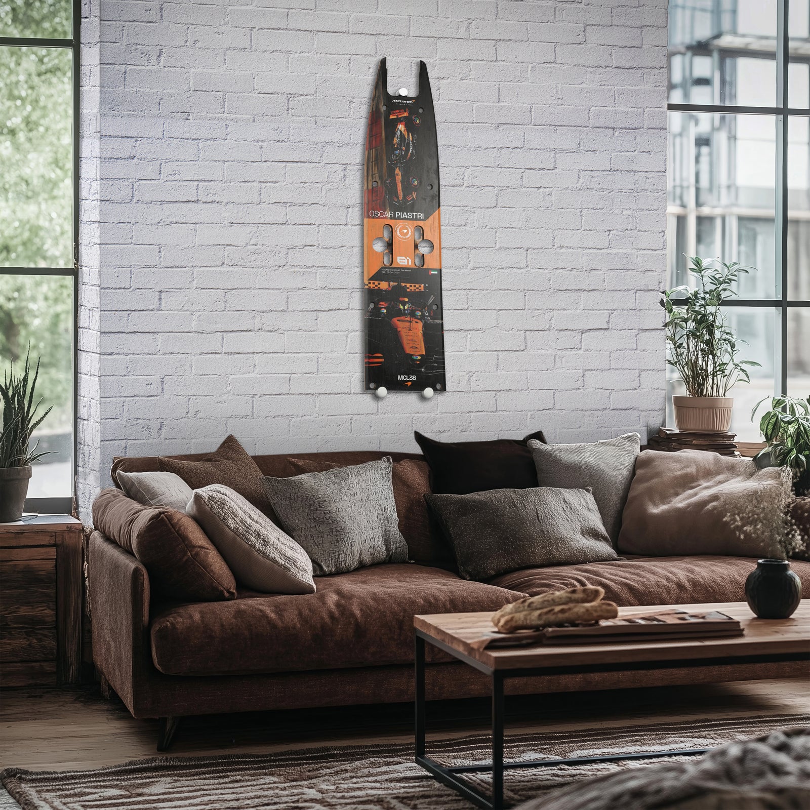 Oscar Piastri 2024 McLaren Formula One Team Grand Prix Used Front Skid Plank Wall Art - Abu Dhabi GP