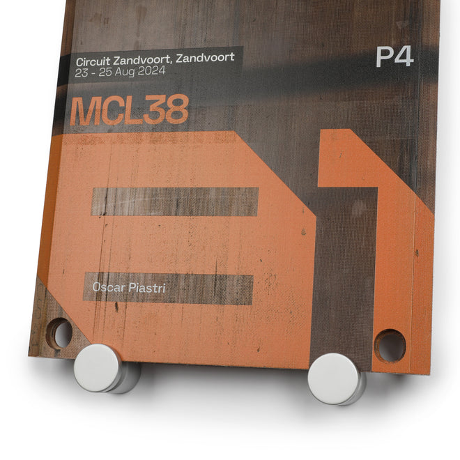 Oscar Piastri 2024 McLaren Formula One Team Race Used Front Skid Plank Wall Art - Netherlands GP