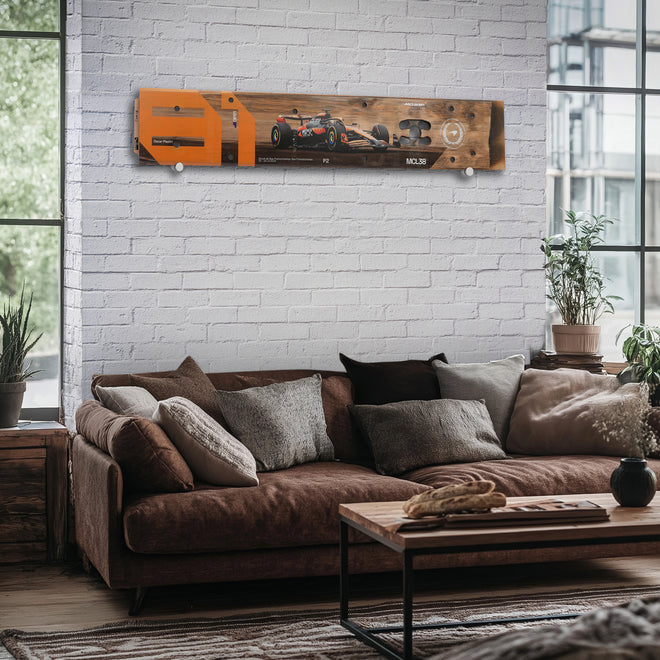 Oscar Piastri 2024 McLaren Formula One Team Race Used Rear Skid Plank Wall Art - Belgian GP