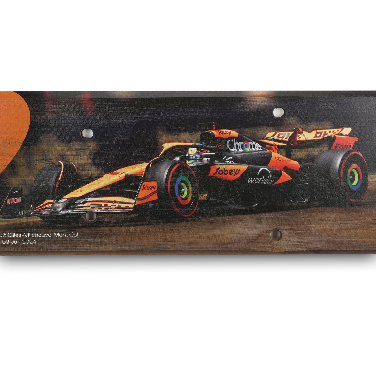 Oscar Piastri 2024 McLaren Formula 1 Team Grand Prix Used Rear Skid Plank Section - Canada GP