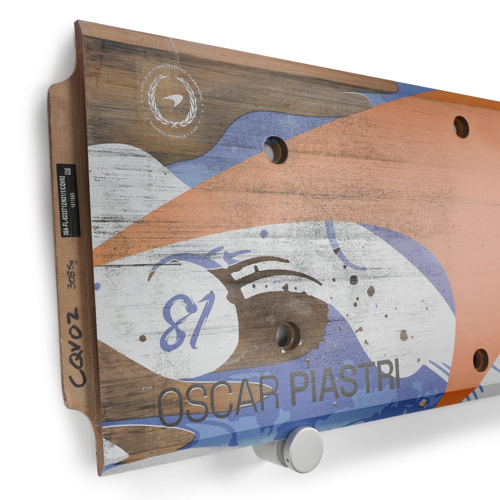 Oscar Piastri 2024 McLaren Formula One Team Grand Prix Used Rear Skid Plank Wall Art - Japanese GP