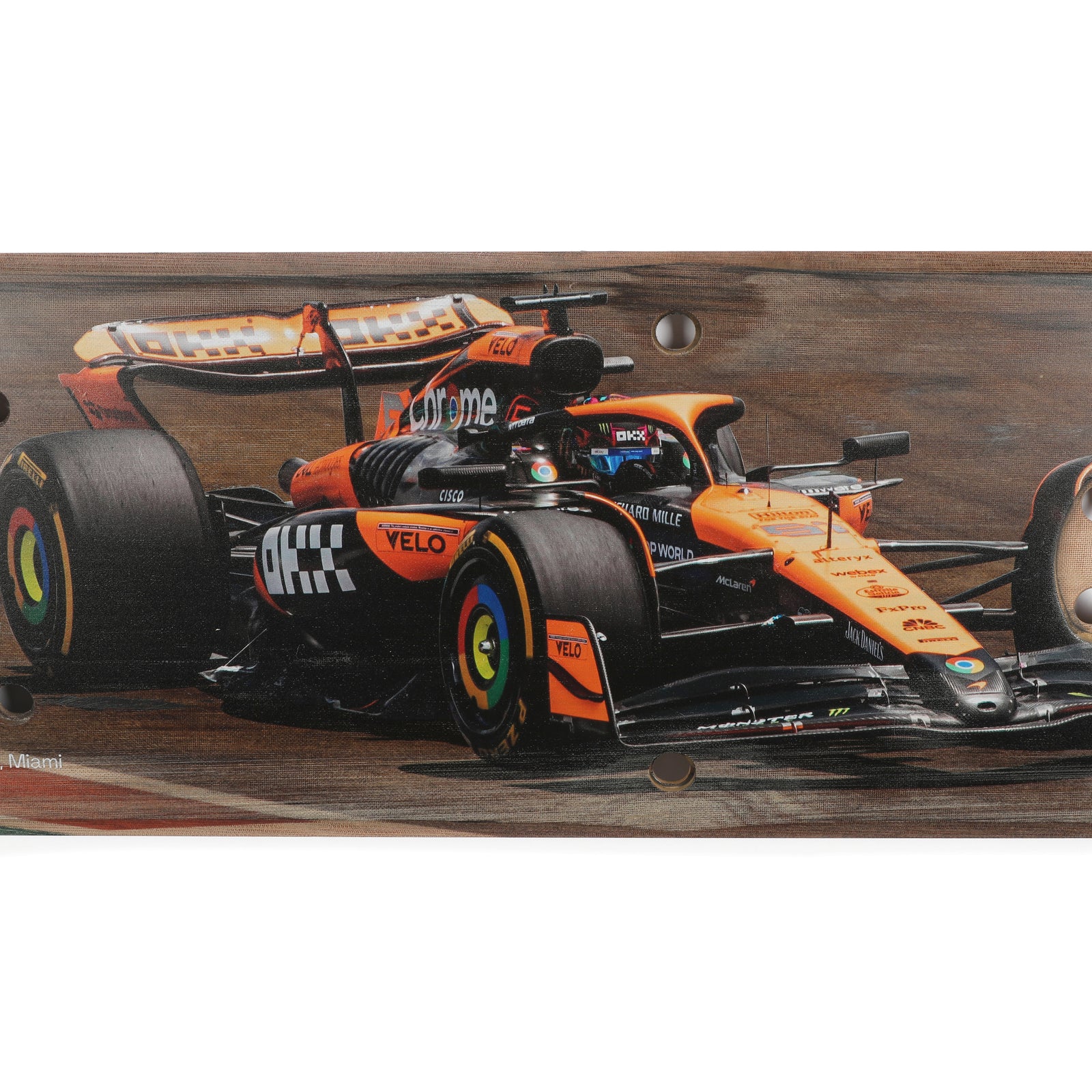 Oscar Piastri 2024 McLaren Formula One Team Grand Prix Used Rear Skid Plank Wall Art - Miami GP