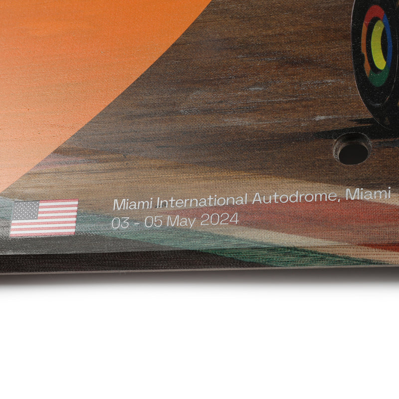 Oscar Piastri 2024 McLaren Formula One Team Grand Prix Used Rear Skid Plank Wall Art - Miami GP