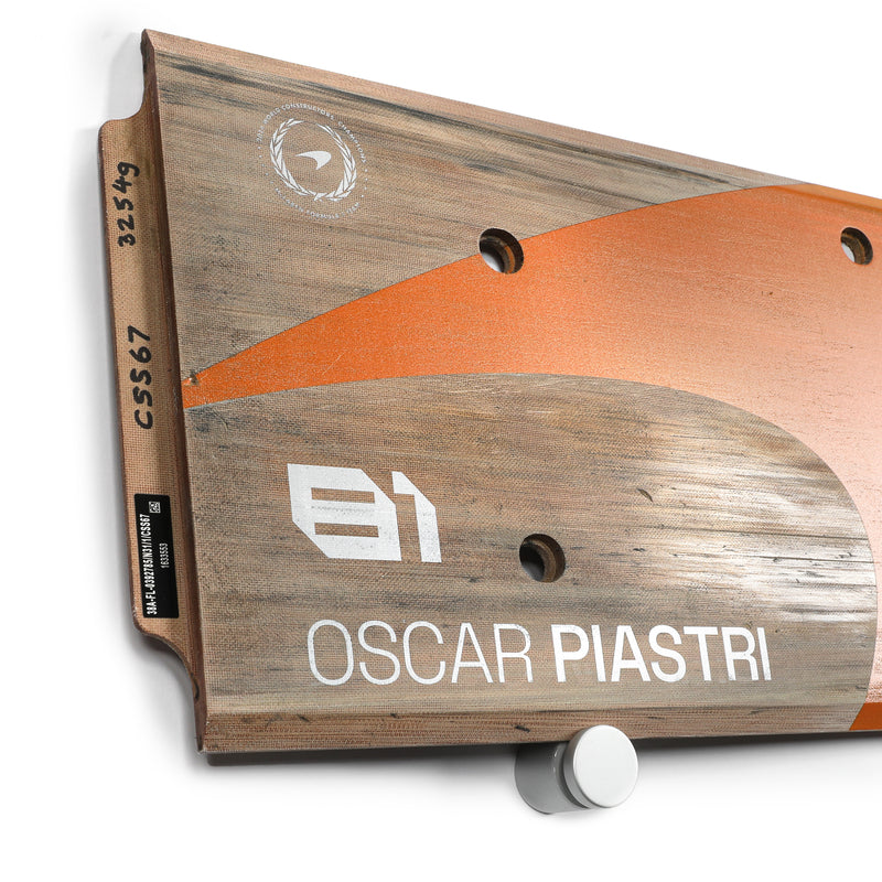 Oscar Piastri 2024 McLaren Formula One Team Grand Prix Used Rear Skid Plank Wall Art - Miami GP