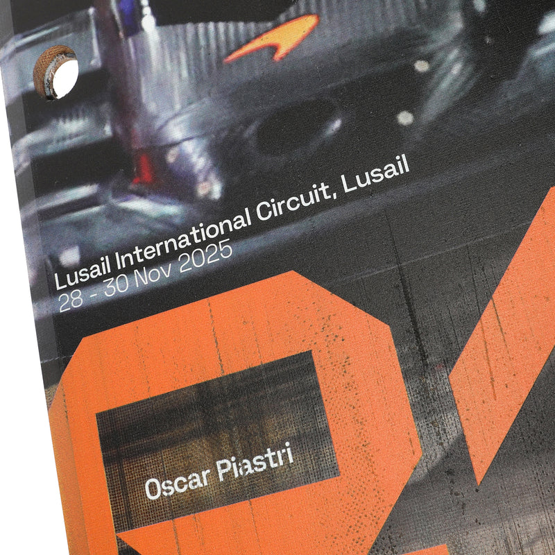 Oscar Piastri 2025 McLaren F1 Team Grand Prix Used Front Skid Plank Wall Art -  Qatar GP