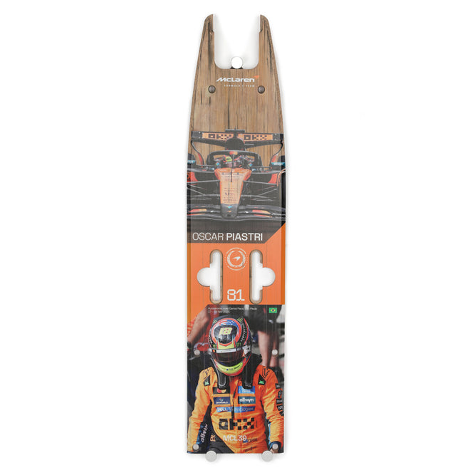 Oscar Piastri 2025 McLaren F1 Team Grand Prix Used Front Skid Plank Wall Art - Brazilian GP