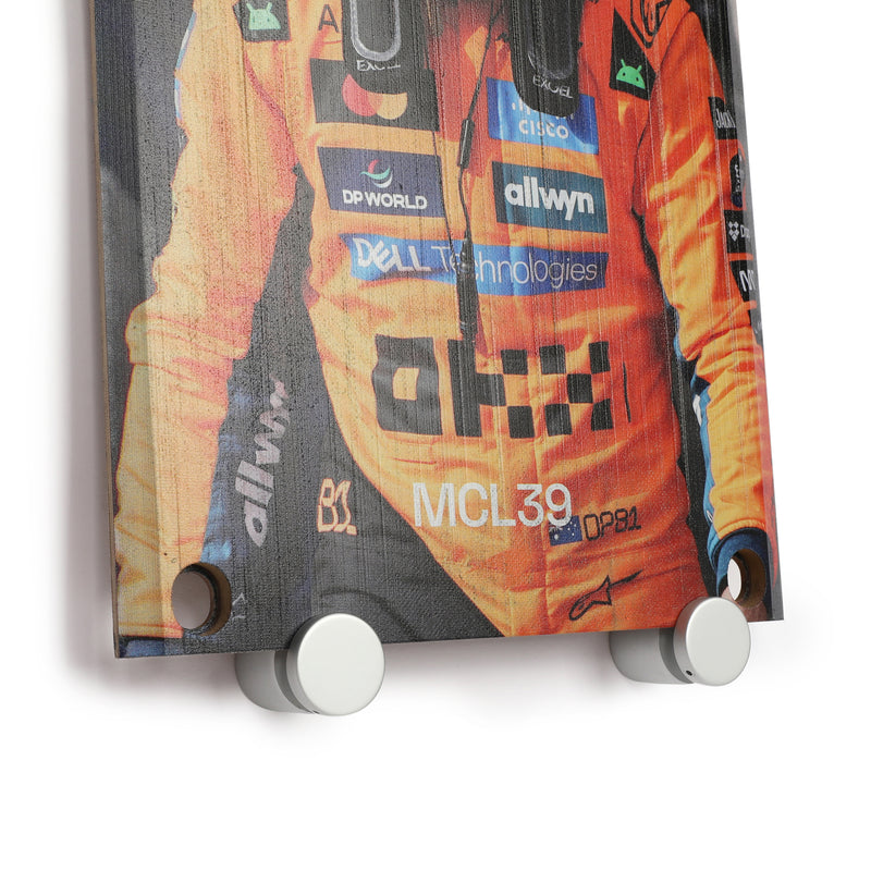 Oscar Piastri 2025 McLaren F1 Team Grand Prix Used Front Skid Plank Wall Art - Brazilian GP