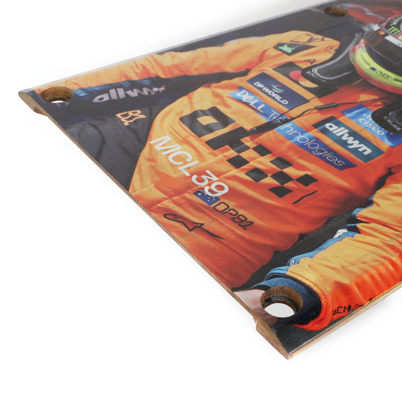Oscar Piastri 2025 McLaren F1 Team Grand Prix Used Front Skid Plank Wall Art - Brazilian GP