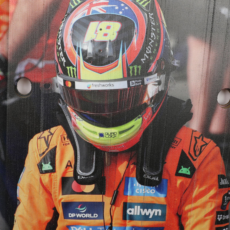 Oscar Piastri 2025 McLaren F1 Team Grand Prix Used Front Skid Plank Wall Art - Brazilian GP