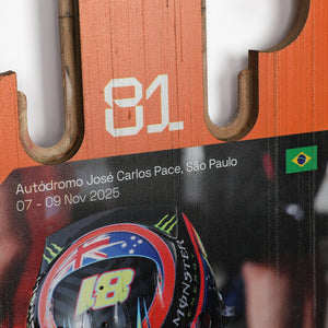 Oscar Piastri 2025 McLaren F1 Team Grand Prix Used Front Skid Plank Wall Art - Brazilian GP
