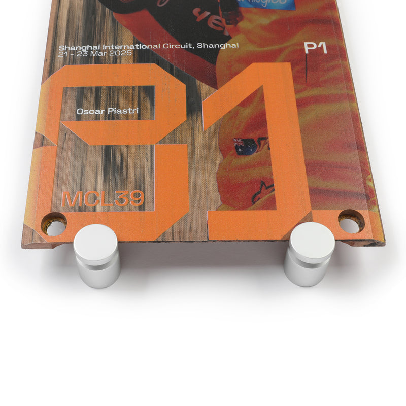 Oscar Piastri 2025 McLaren F1 Team Race Used Front Skid Plank Wall Art - Chinese GP