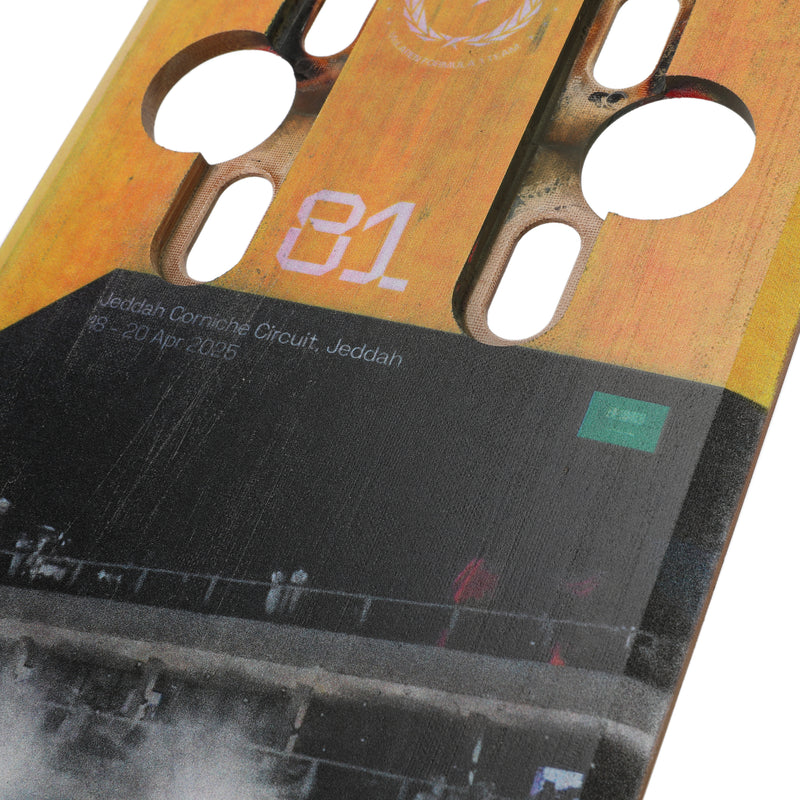 Oscar Piastri 2025 McLaren F1 Team Grand Prix Used Front Skid Plank Wall Art - Saudi Arabian GP